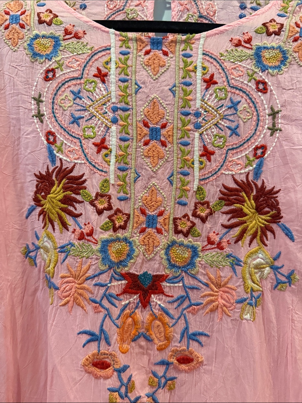 Johnny Was Pink Embroidered Floral Tunic - Picture 3 of 9
